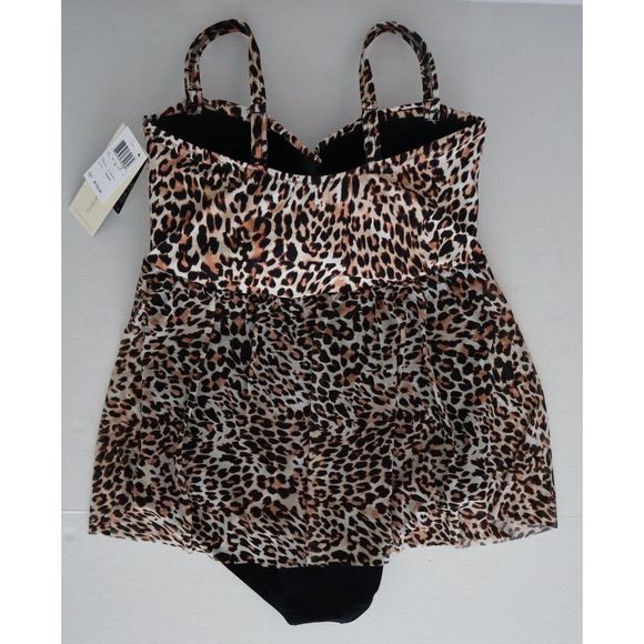 Profile x Gottex Plus Sz 18W Leopard Printed Flyaway One Piece Swimsuit $178 - Picture 4 of 9